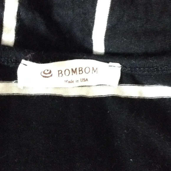 Bombom Midi Dress Size S Black White Stripes  Short Sleeve Knee Length - Picture 6 of 7